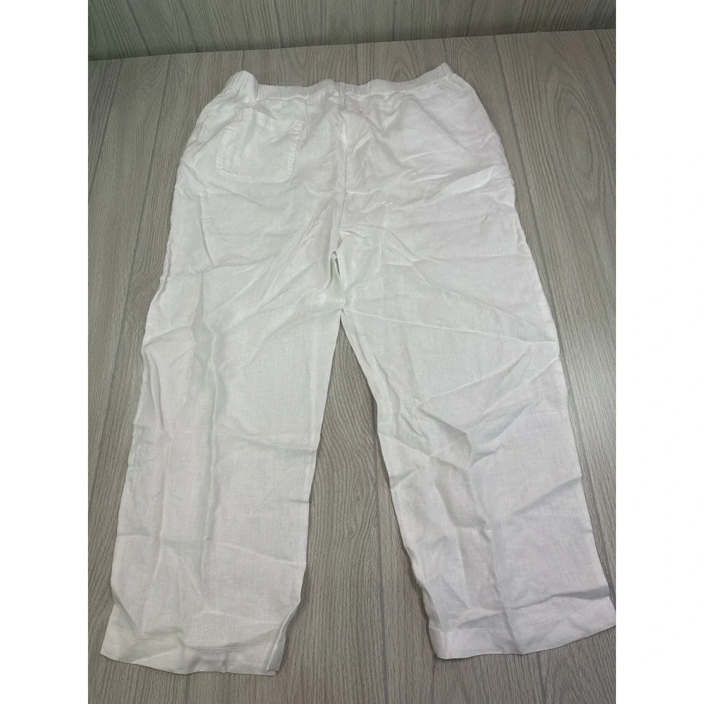 Quince White 100% European Flax Linen Relaxed Straight Leg Pants XL JDAVN01